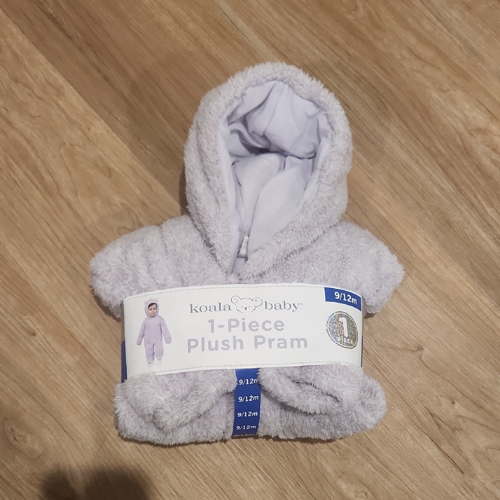 Koala Kids Gray Plush One Piece Bodysuit